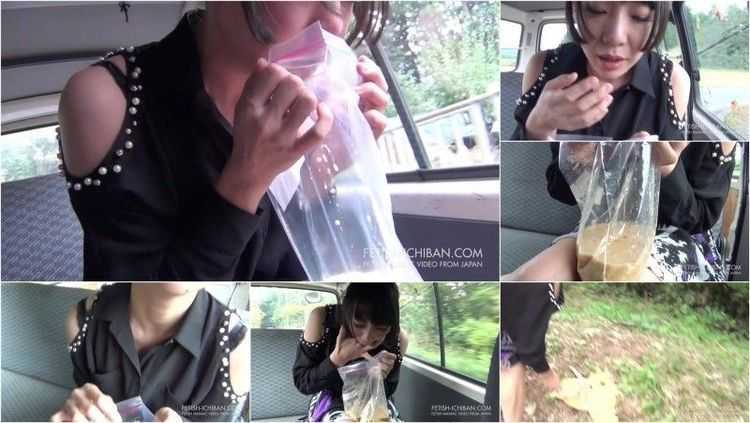 FTV-08 | Girl vomiting in a plastick bag in moving vehicle.