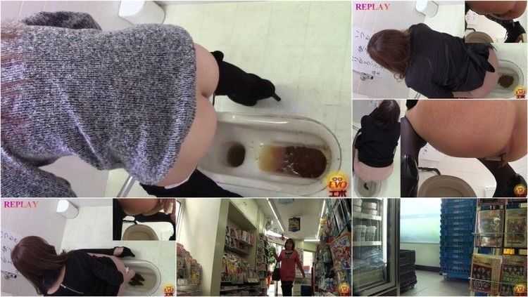 E64-04 Convenience Store Peeping. Toilet Rushing Teens!