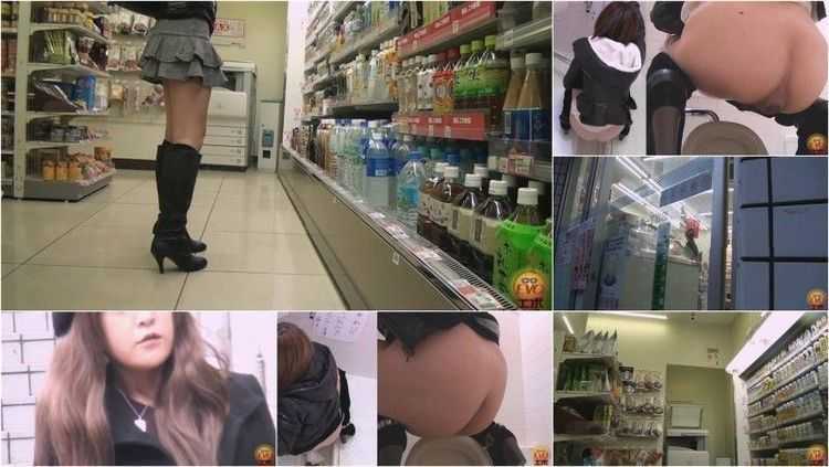 EE-008 Convenience store toilet voyeur! Female defecation.