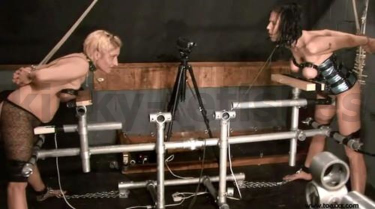 Slave Eva and Teresa Lynn in the Dungeon