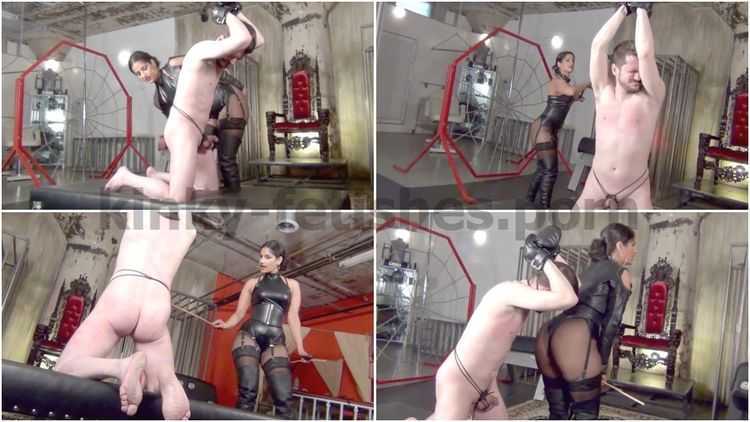 Boots femdom video, canning, fetish