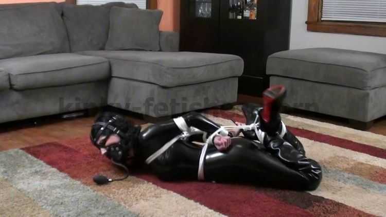 Hannah – catsuit, muzzle and boots bondage