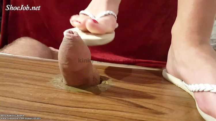 femdom - Small Penis Trampling – Cum Under My Flip Flops