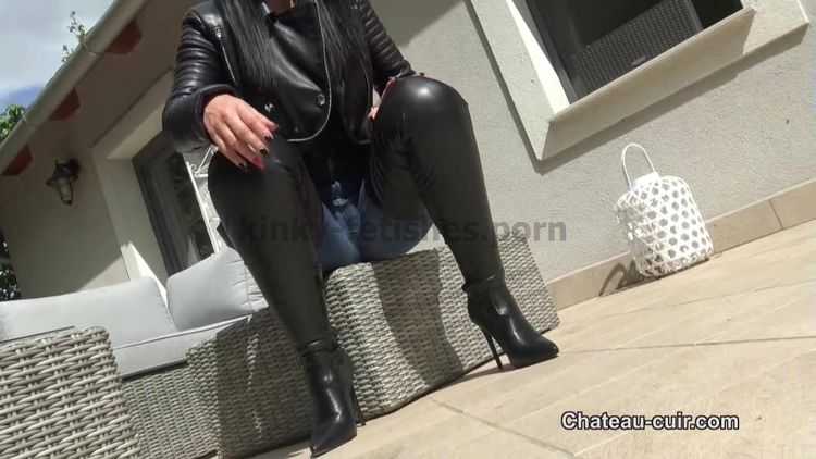 femdom - Clean My leather chap boots