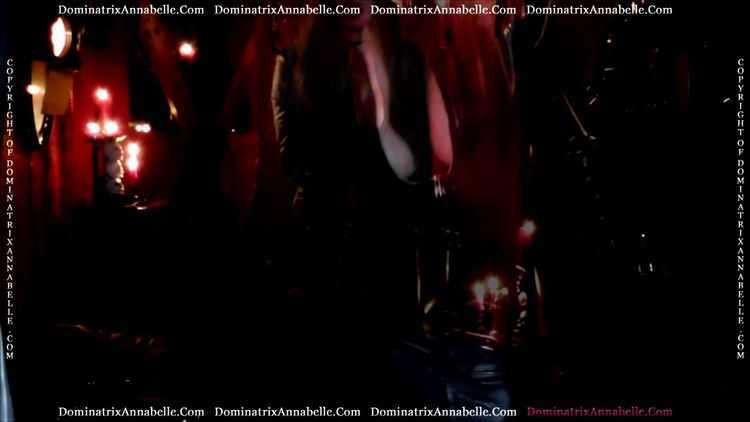 Online video femdom dominatrix annabelle: exquisite leather and muscle worship!