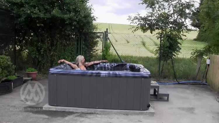 Online femdom video Mistress Nikki Whiplash - Hot Tub Sissy Supervision WL1429