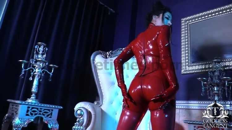 Online femdom video Goddess Tangent - Red Latex Worship