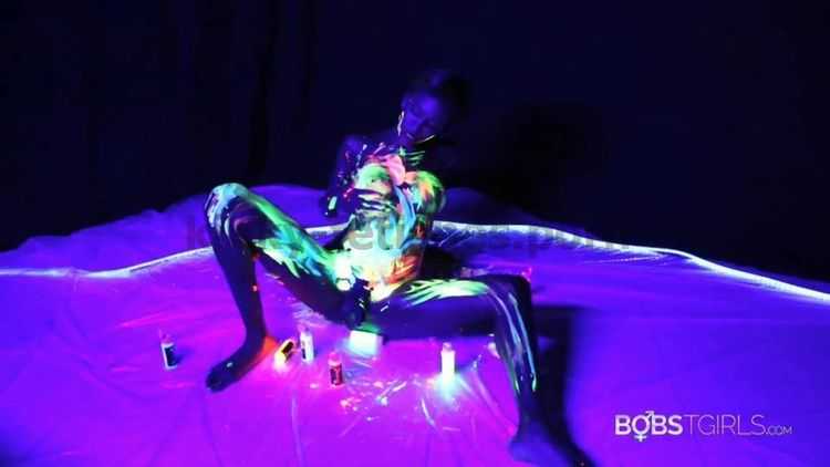 Online shemale video Black Light Body Art