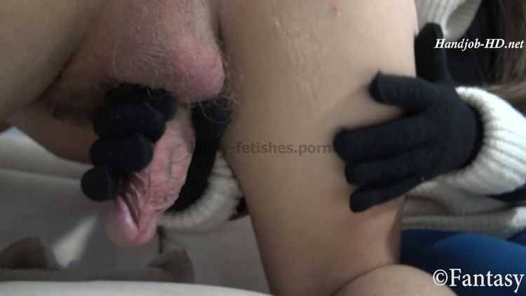 Online Fetish video Cock Tease with Black Winter Gloves – Fantasy