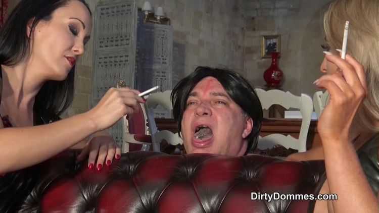 DirtyDommes – Nasty human ashtray part 2 – Mistress Courtney, Fetish Liza – Smoking – Female Domination, High Heels