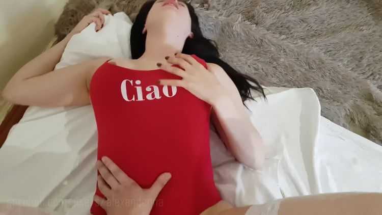 Alexandanna - Alexandanna - Perfect Tattoo Girl in Red Bodysuit Passionate BJ and Fuck