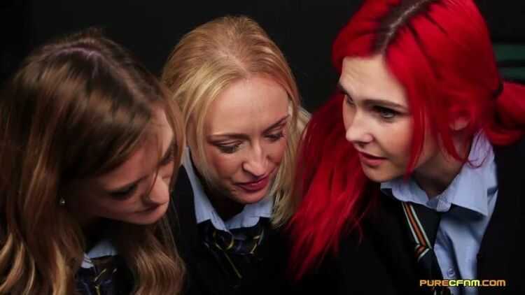 PureCFNM - Schoolgirl Curiosity – Amber Deen, Honour May and Roxi Keogh - Handjob