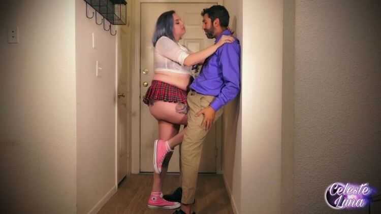 Lady Celeste Luna - School Bully Ball Busts Nerd - Ballbusting