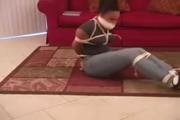 Ebony babysitter bondage