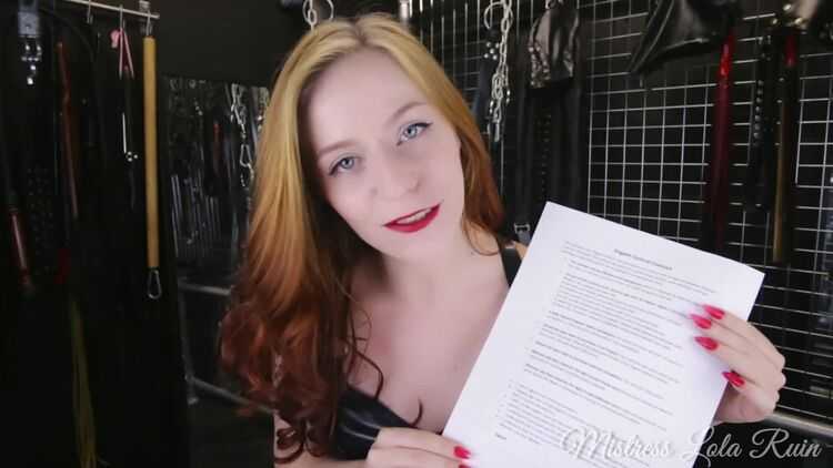 Mistress Lola Ruin - Orgasm control contract