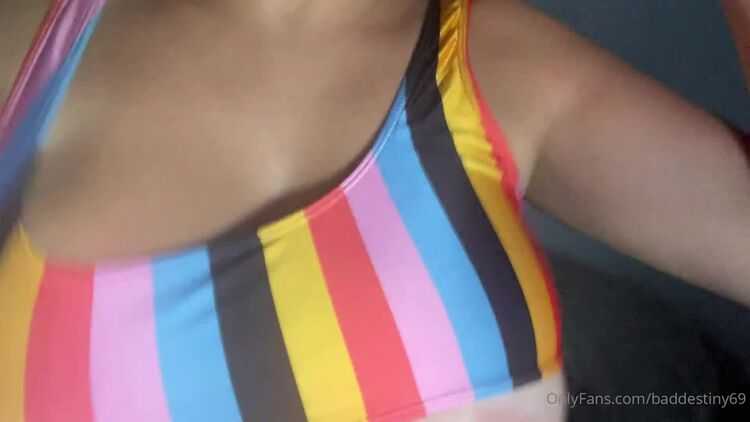 baddestiny69 - jumping tanned titties bouncing around