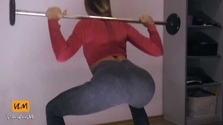 VictoriaLovesMe - Home Fitness Workout in Yoga Pants and Sloppy Blowjob after