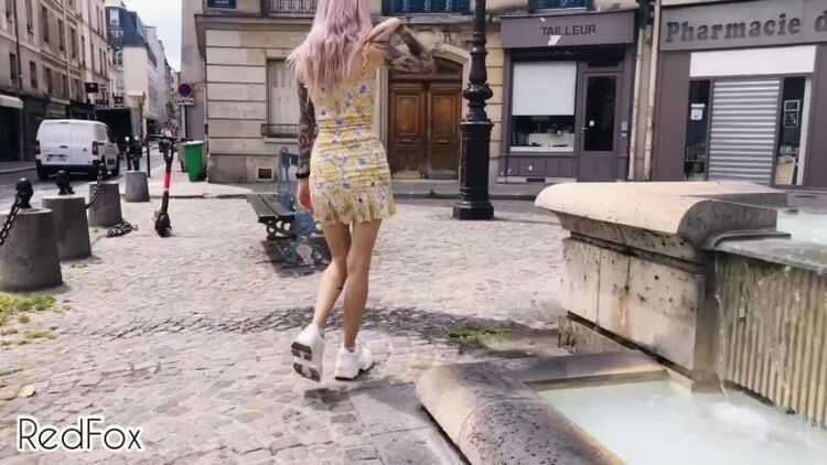 RedFox XXX - Public And Sloppy POV BJ On A Paris Street From A Beautiful Blonde Redfox