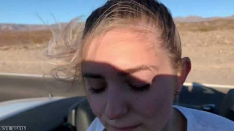 EvaElfie - Eva Elfie - Public Teen Sex in the Convertible Car on a way to Las Vegas [FullHD 1080p]