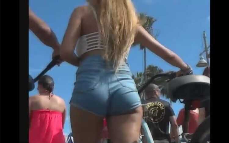 Hottest bicycle honey in sexy shorts