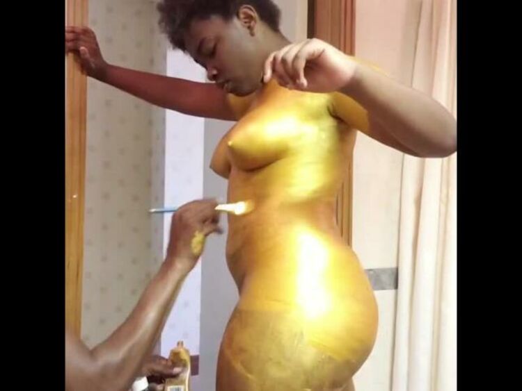 Gold body paint timelapse Naim The Dream