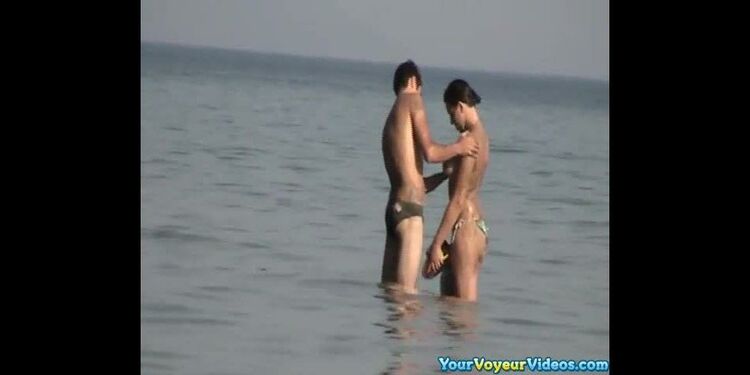 Greek couple beach teasing