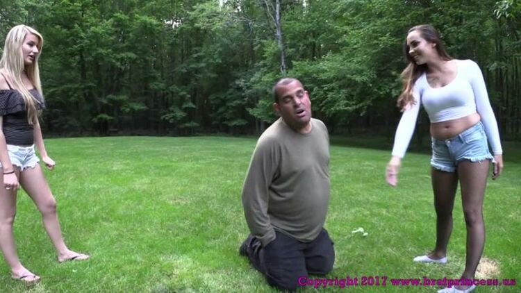 BratPrincess2: Chloe And Sasha - Femdom Lawn Sports Badminton With Human Shuttlecock