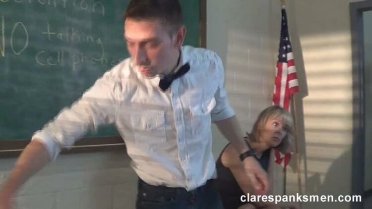 ClareSpanksMen: Cleare Fonda, April Snow, Judy Jolie - Teacher Clare Spanks Naughty Students In Detention