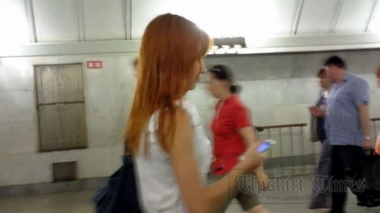 Upskirt-times.com- Ut 2550# Redhead girl in white miniskirt. Our operator was lifting up her skirt few...