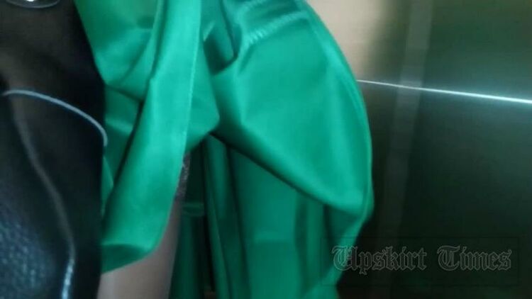 Upskirt-times.com- Ut 3346# This video will please fans of stockings. This stylish girl in green was with...