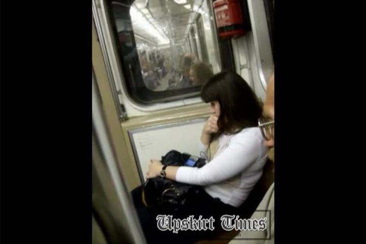 Upskirt-times.com- Ut 0545# Nice corpulent chick in black skirt! I traveled with her to the next station...