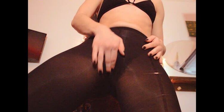 ManyVids - BellatrixSweets - Goth Babe in Tights Strips and Cums