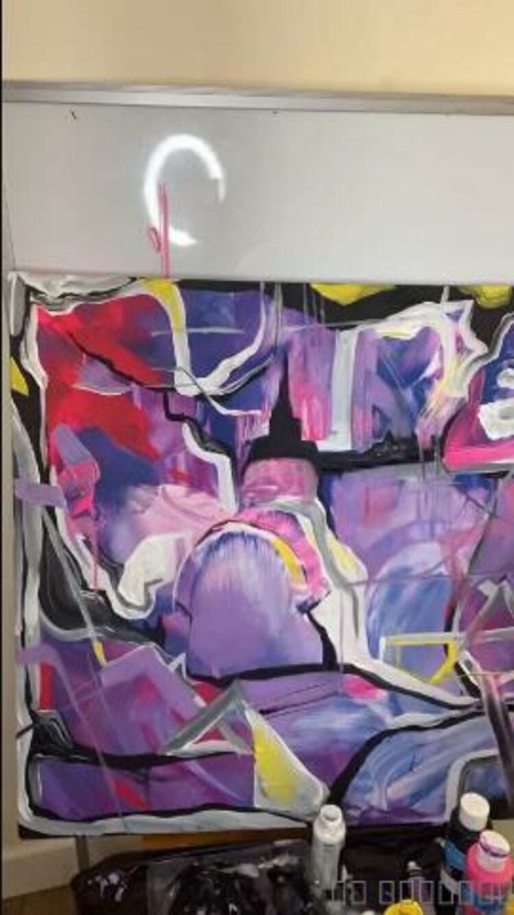 Onlyfans - Solocontent - Titty painting turned out fantastic Next time though bigger canvas and ill get my feet and - 17-11-2021