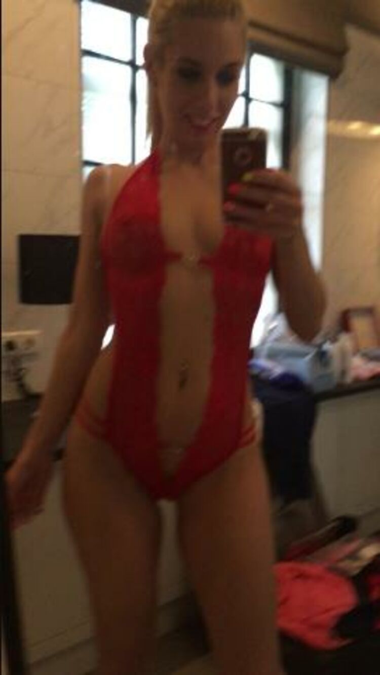 Onlyfans - Nesty - Do you like my sexy red lingerie and black high heels - 28-06-2018