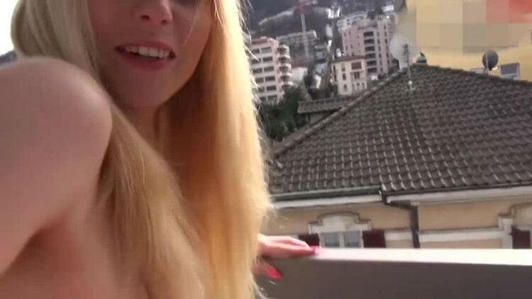 German teen blonde on the roof