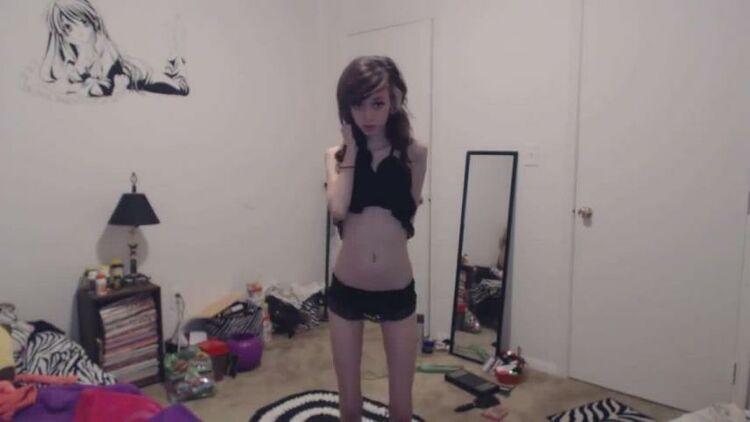 Skinny Emo Teen Slut Strips and Dances