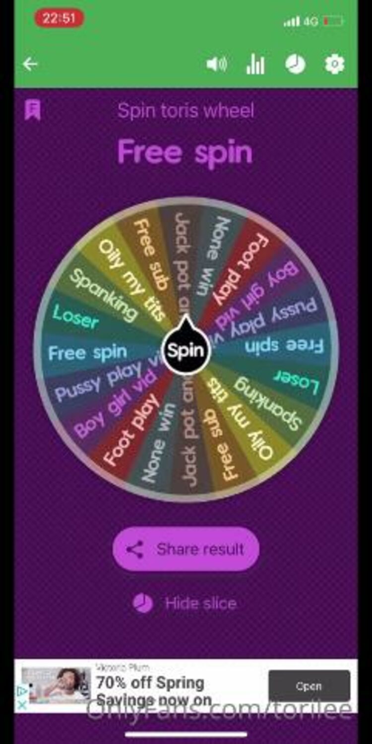 Onlyfans - Torilee - Ive decided to do my st ever anal video on my spin the wheel if you get jack pot yo - 30-03-2021