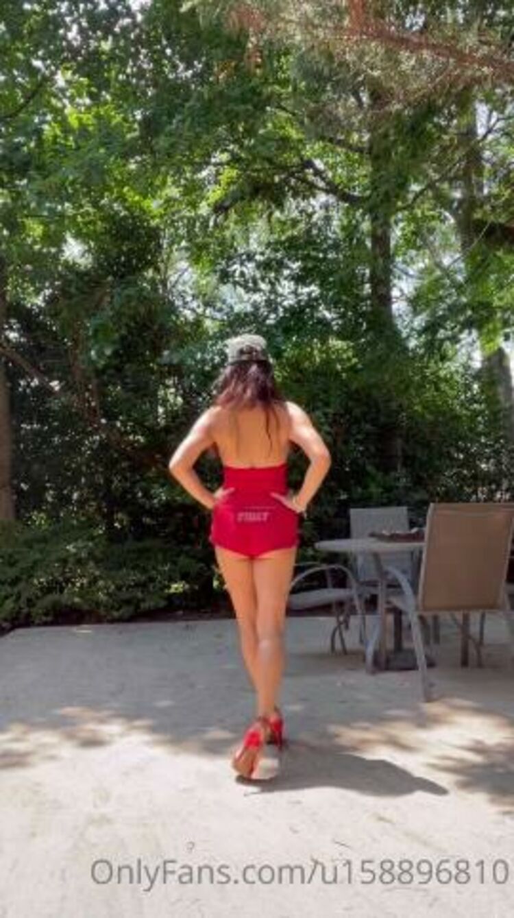 Onlyfans - Tu-anhlove - Getting my backyard ready for Yoga Dance Meditation in red and high heels with my Students - 25-07-2021