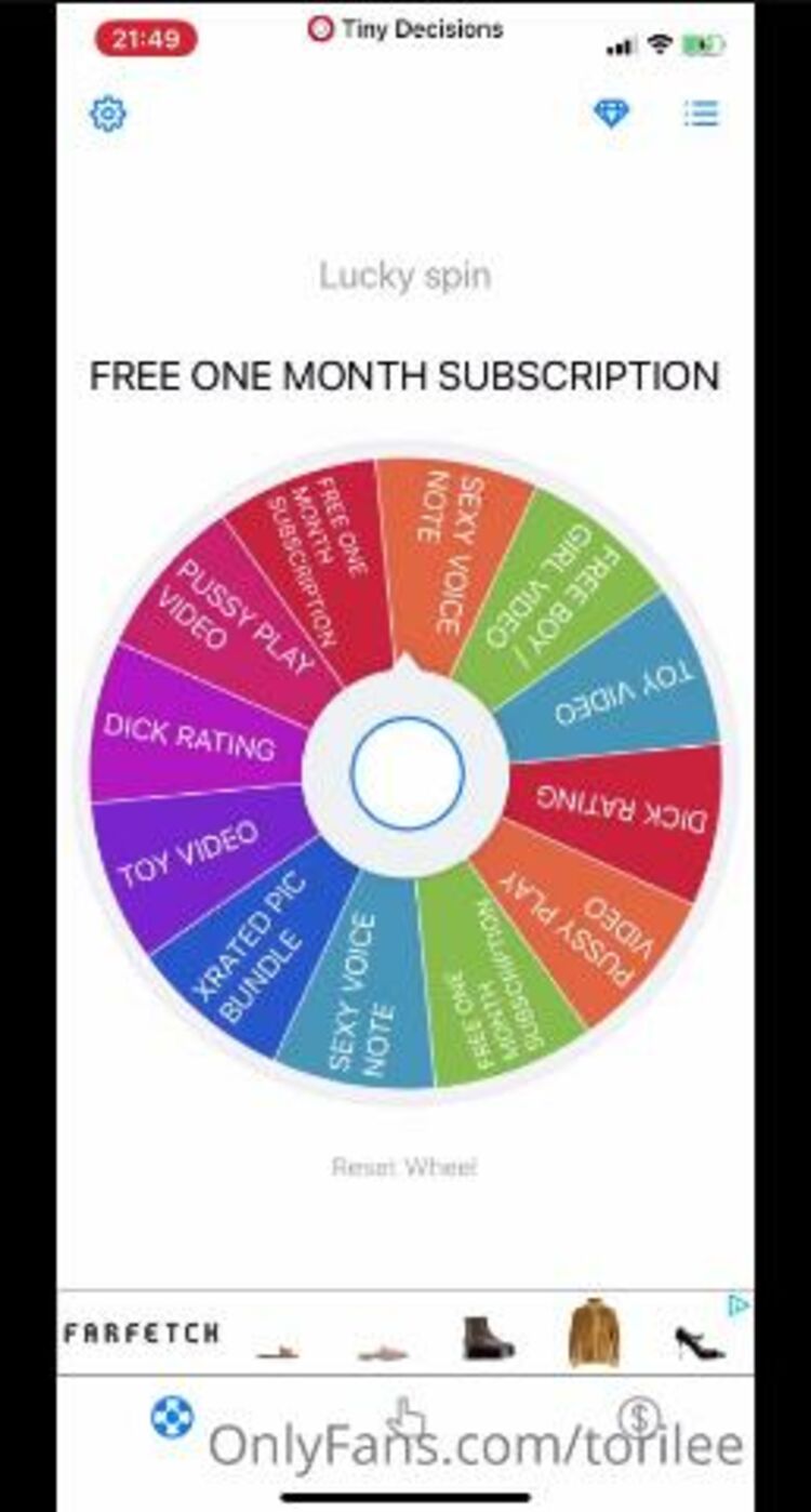 Onlyfans - Torilee - lucky spins for tip to join in on the game - 16-05-2020