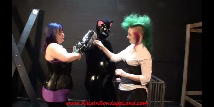 Aliceinbondageland – Rubber Kitty Punch Fucking – Duck Tape Bondage Femdom Threesome