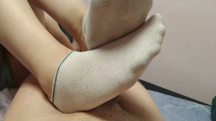 He Loves To Cum Inside My Socks Footjob, Sockjob, Handjob