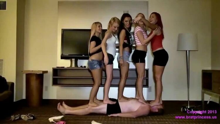 Brat Princess – Amadahy Noe Maya Megan Dakota Charms – 5 Girl Trample Party on Fat Loser