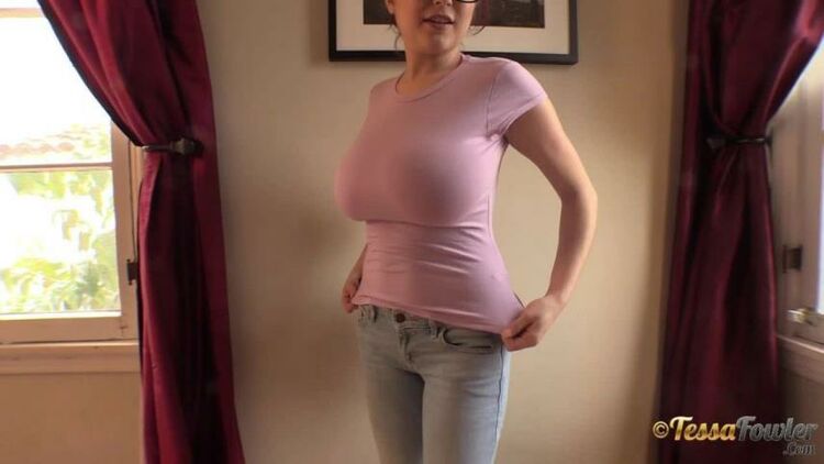 Tessa Fowler in Fan Outfit Tight Pink Shirt 2