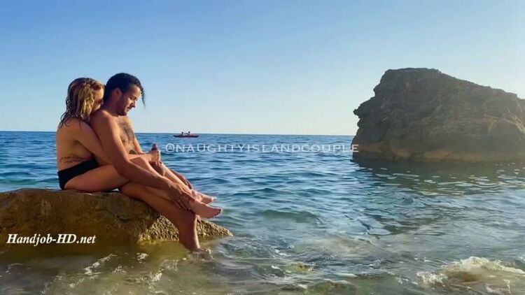 Handjob at our secluded nude beach