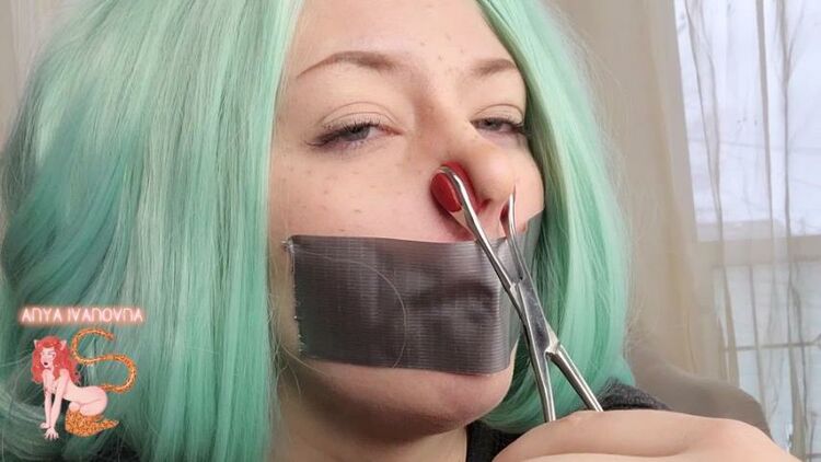 Anya Ivanovna / Manyvids Taped Mouth Nose Clamping - Fetish