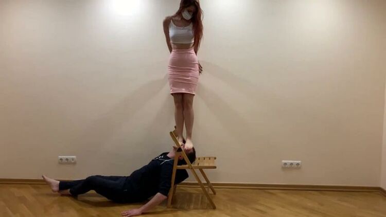 Petite Princess Femdom - Extreme Facesitting And Facestanding By Mistress Sofi In Leather Skirt