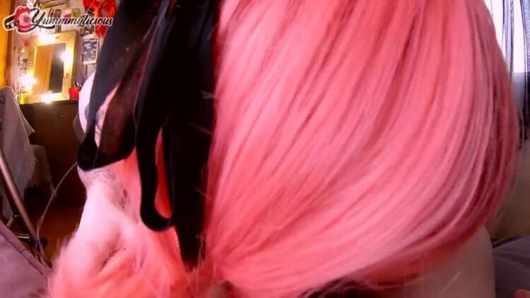 throbbing oral creampie with pink hair cutie pie cum in mouth