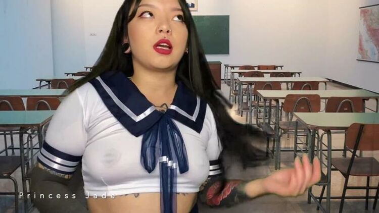 Princess Jade – Schoolgirl Makes Minute Man Eat His Cum – Cum Eating Instruction, Cei