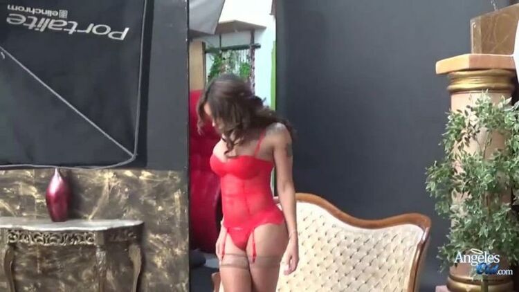 Angeles Cid in Photoshoot in Red