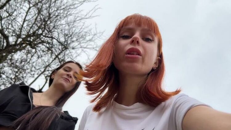 ppfemdom – Bully Girls Spit On You And Order You To Lick Their Dirty Sneakers – Outdoor POV Double Femdom – Pussy Worship, Humiliation